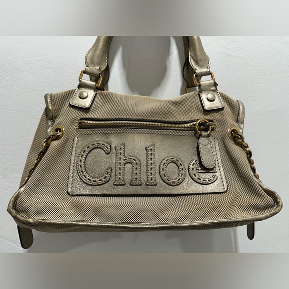 Chloe Handbags - Chloe Metallic Champagne Satchel Bag